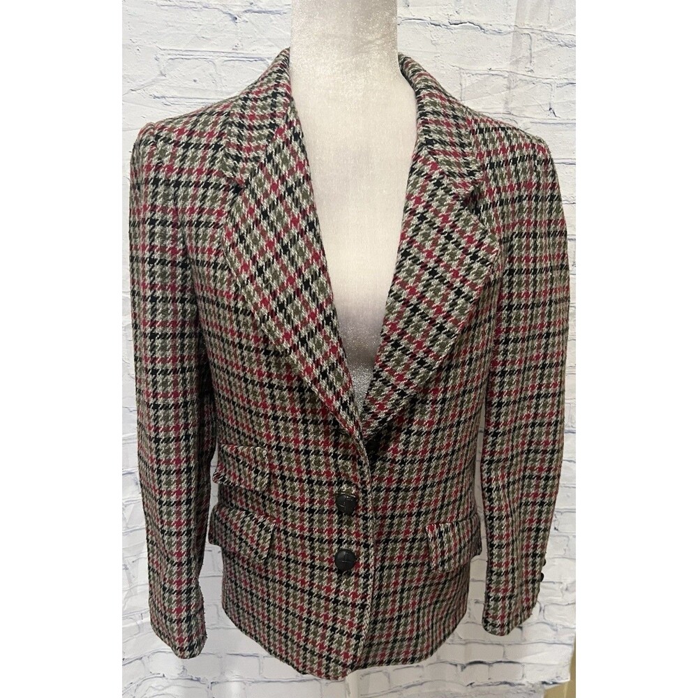 The Jack Set Made In Poland vintage houndstooth Cotton Blend blazer Size 8